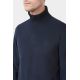High-neck polo shirt with embroidered logo