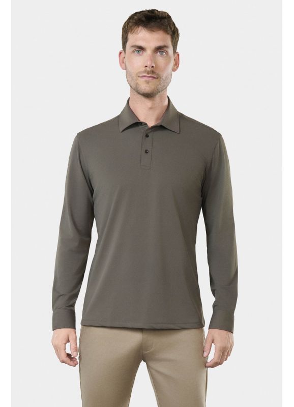 Activewear line long sleeves Polo shirt in technical fabric Thilo
