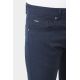 Pantalons cinq poches en sergé stretch de coton mélangé faux-uni