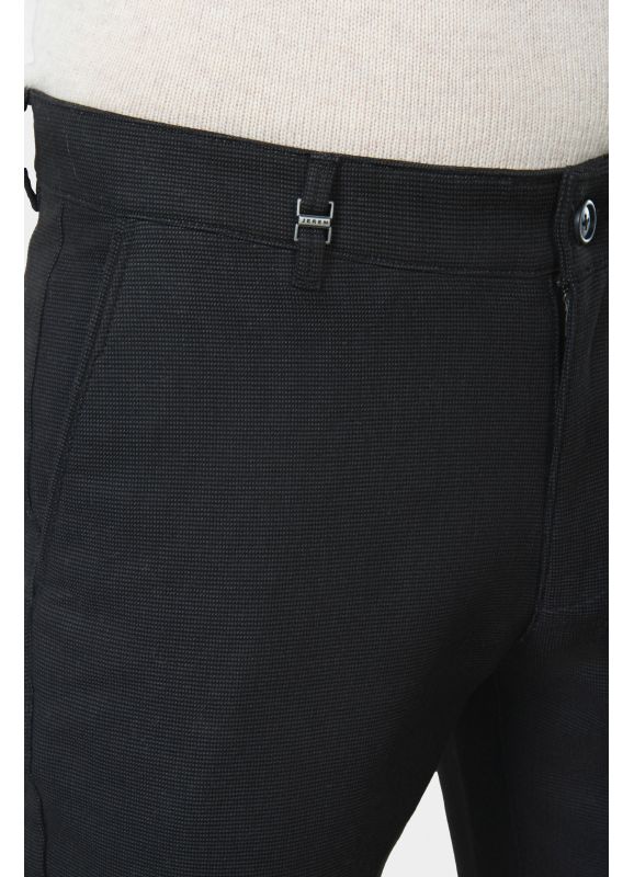 Pantalon de ville en tricotine stretch faux-unie