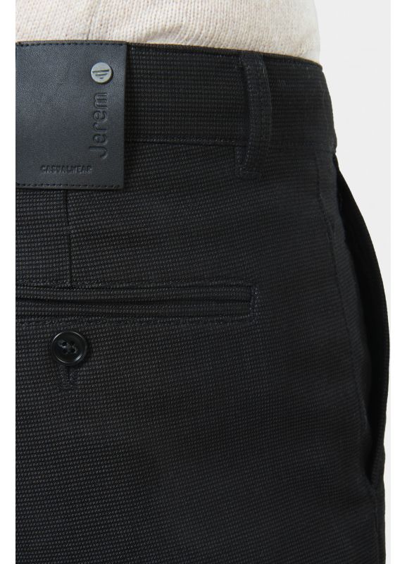 Pantalon de ville en tricotine stretch faux-unie