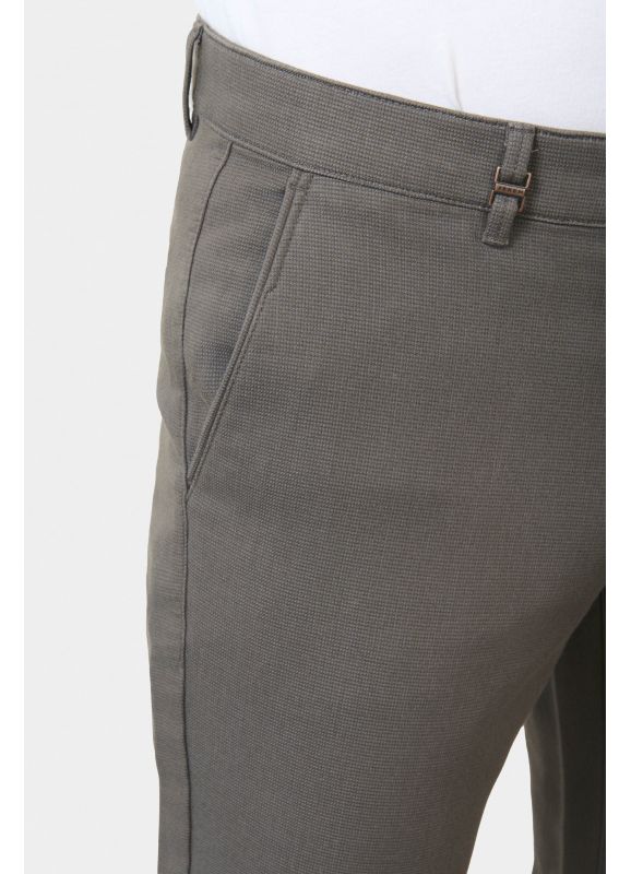 Pantalon de ville en tricotine stretch faux-unie