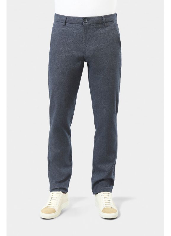 Pantalon minimaliste en façonné de micro-motif fantaisie