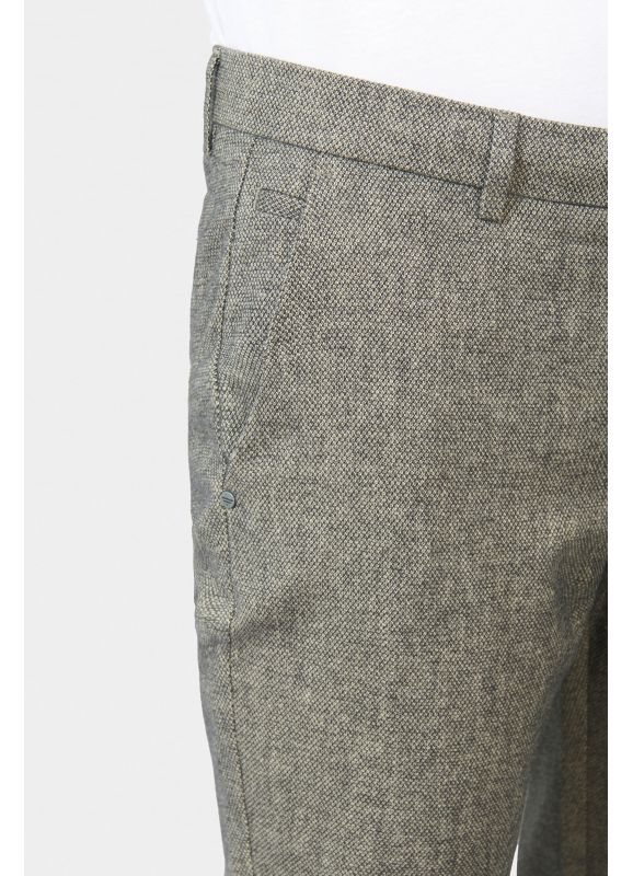 Pantalon minimaliste en façonné de micro-motif fantaisie