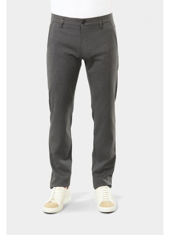 Pantalon décontracté en sergé stretch faux-uni