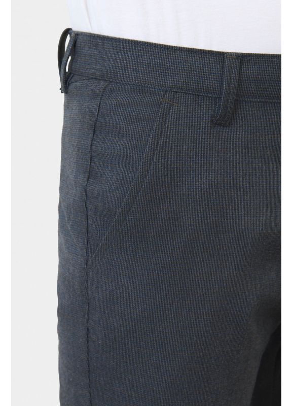Pantalon de ville en pépita chiné stretch