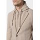 Veste à capuche et plastron amovible en drap de laine