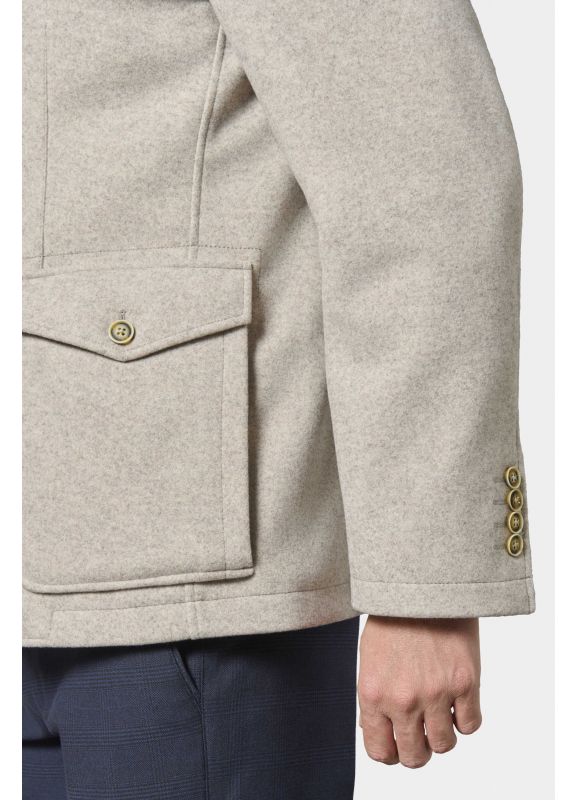 Veste de ville à poches en maille effet drap de laine