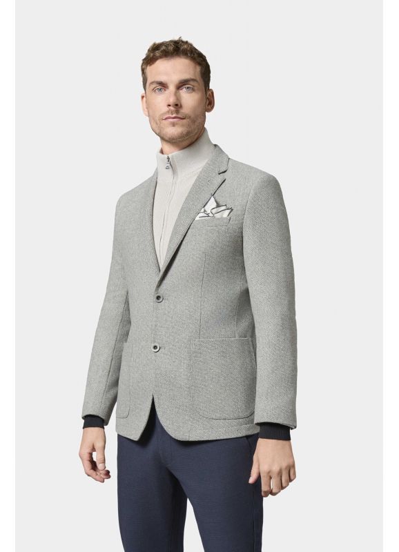 Veste à plastron amovible en tweed faux-uni