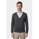 Gilet col V en laine merinos Pablo
