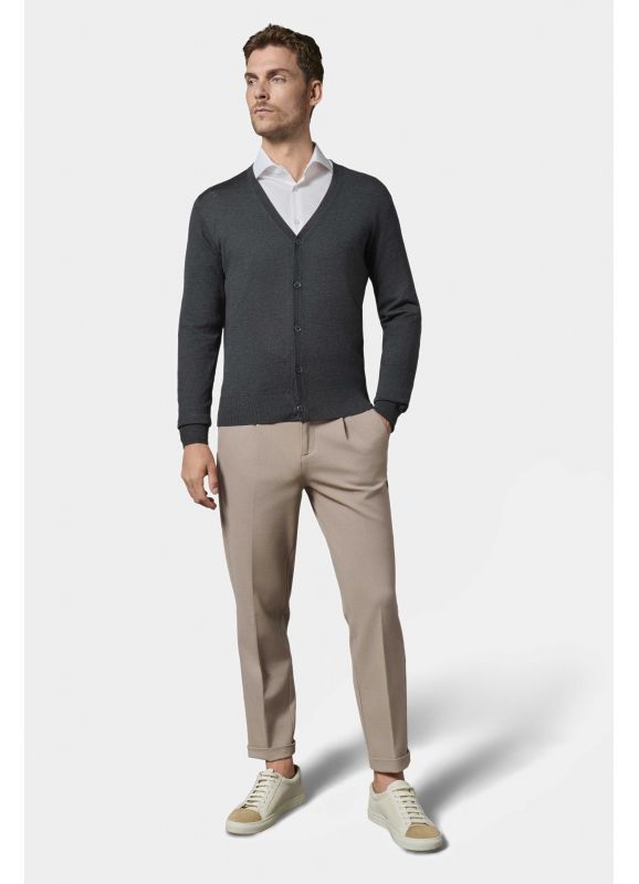 Gilet col V en laine merinos Pablo