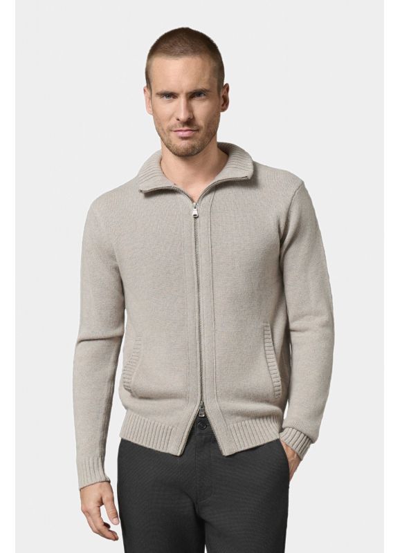 Zipped cardigan with stand-up collar Zalkor