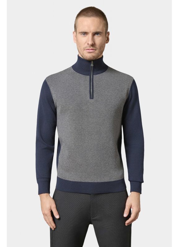 Pull col camionneur en jacquard Dusse