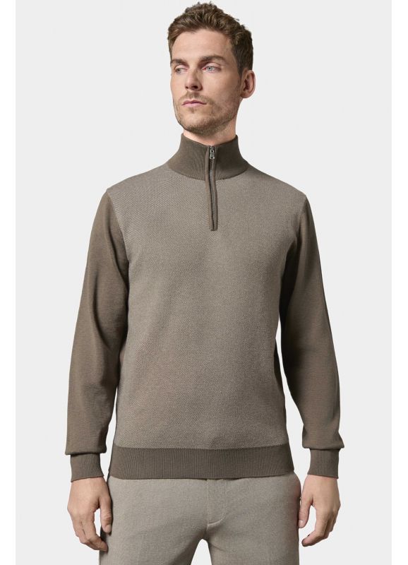 Pull col camionneur en jacquard Dusse
