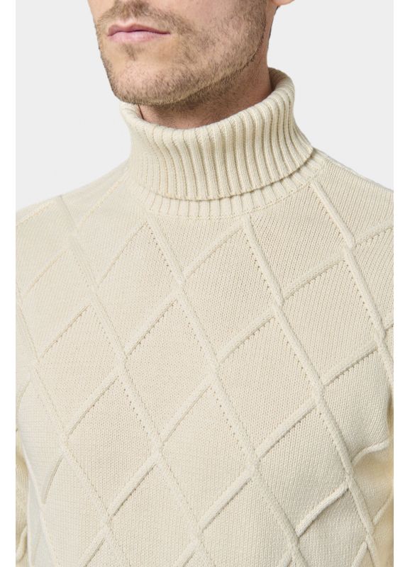 Pull col roulé en maille torsadée Corvi