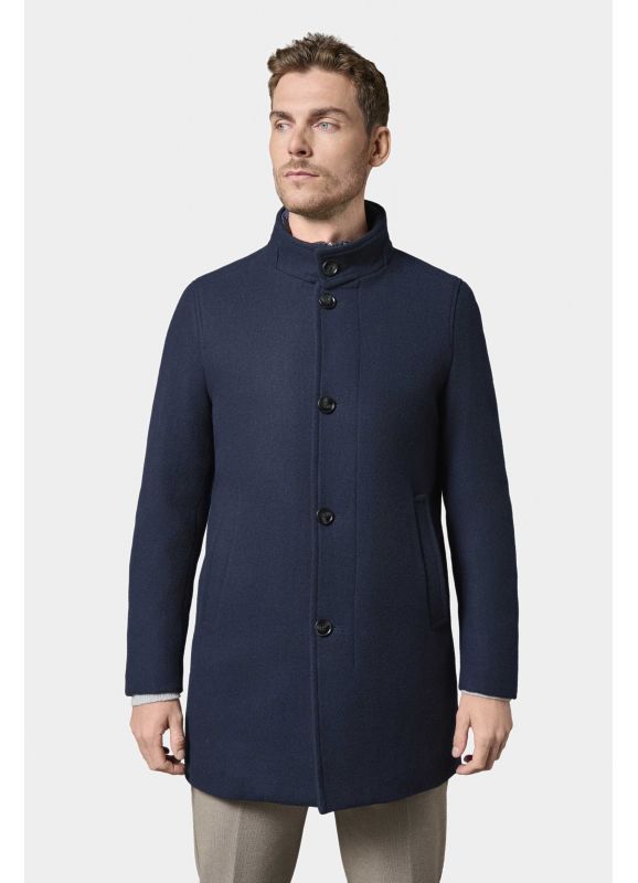 Manteau en laine col officier avec plastron amovible Colfi