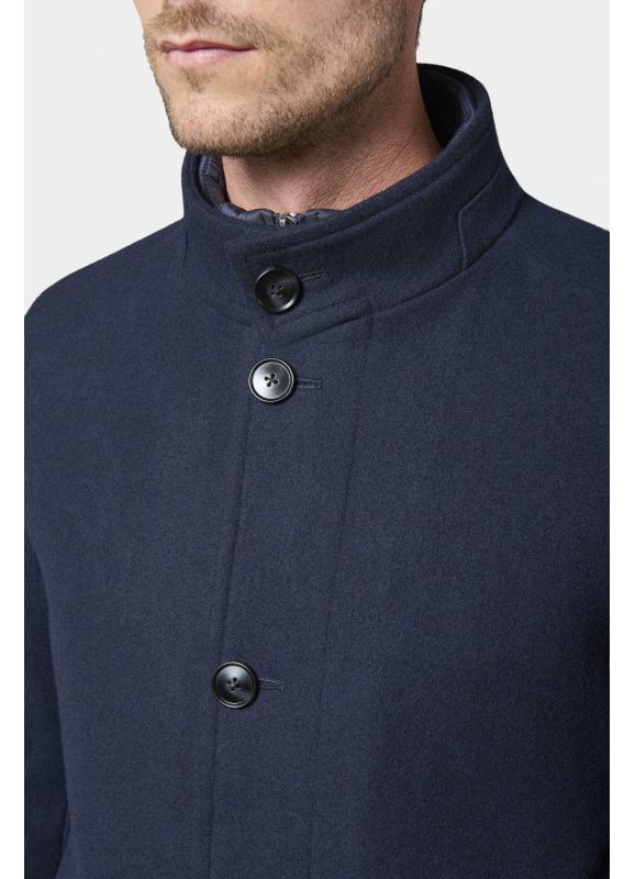 Manteau en laine col officier avec plastron amovible Colfi
