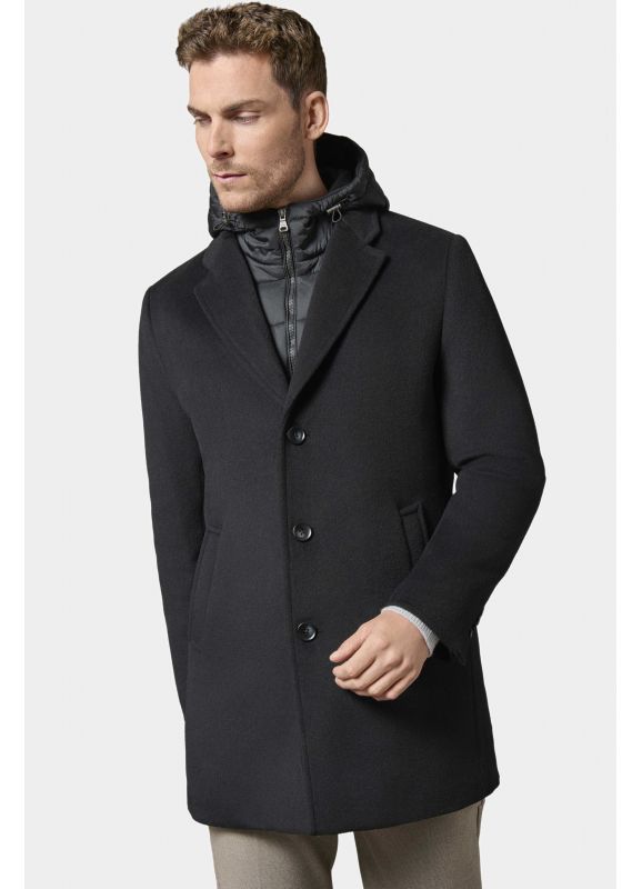 Manteau col tailleur avec plastron amovible à capuche Hodyl