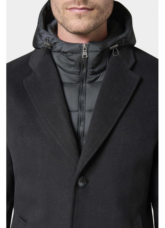 Manteau col tailleur avec plastron amovible à capuche Hodyl