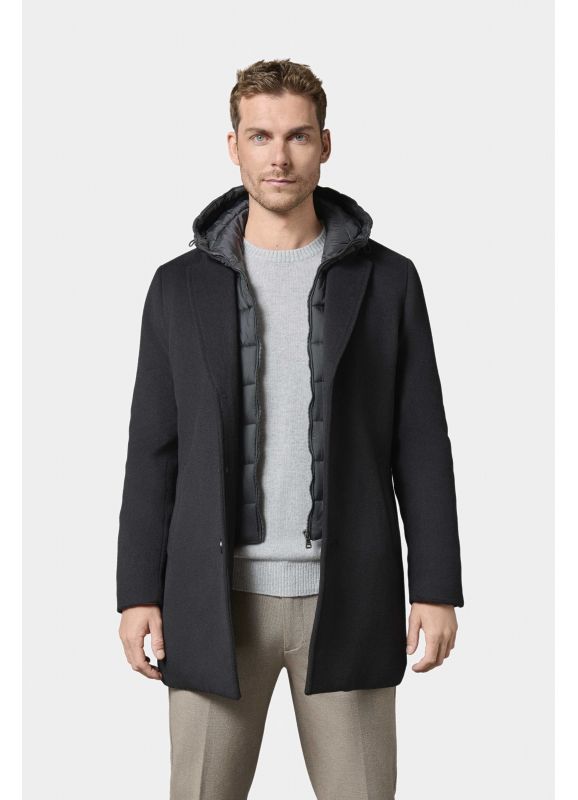 Manteau col tailleur avec plastron amovible à capuche Hodyl