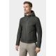 Leather jacket with removable hood