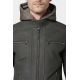 Leather jacket with removable hood