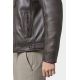 Blouson en cuir avec capuche amovible en molleton Jimmy