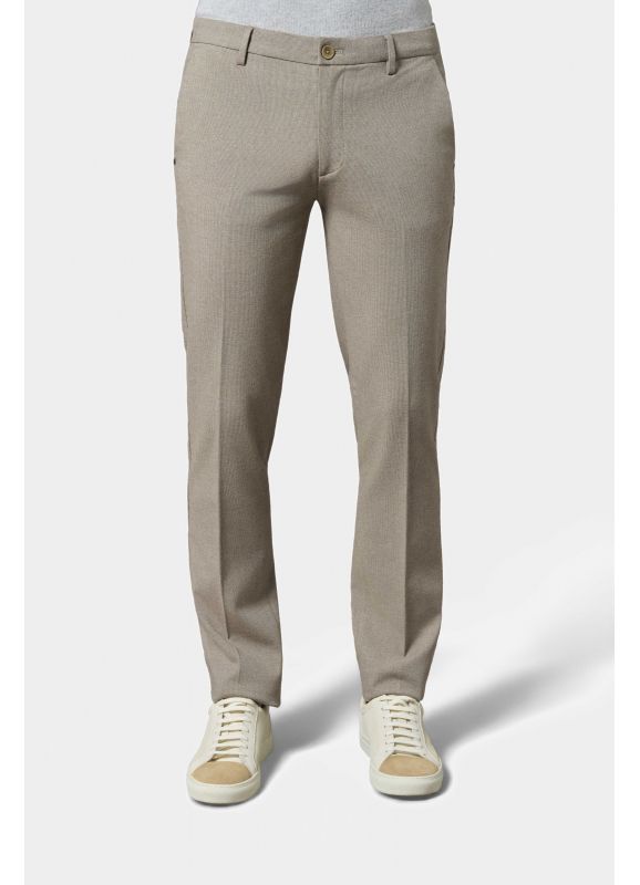 Pantalon minimaliste en sergé stretch faux-uni