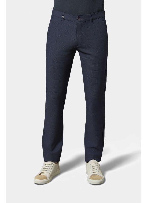 Pantalon de ville en prince de Galles bi-stretch