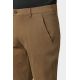 Pantalon teint en pièce en sergé coton-tencel stretch faux-uni