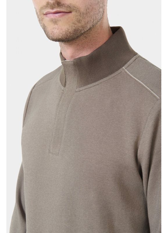 Plain polo with zip high neck