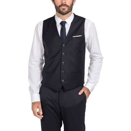 Waistcoat slim fit in mixed wool Waistcoat slim fit in mixed wool
