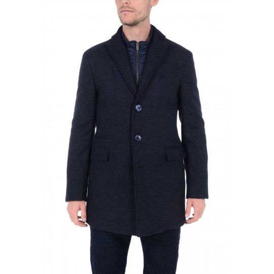 Manteau avec col tailleur et parmenture amovible Manteau avec col tailleur et parmenture amovible
