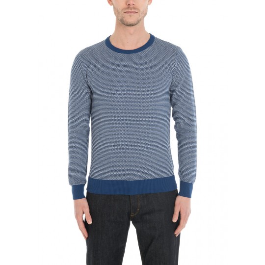Pull col rond jacquard bi color Pull col rond jacquard bi color
