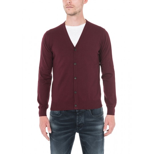 Cardigan V-neck basic in 100% cotton Cardigan V-neck basic in 100% cotton