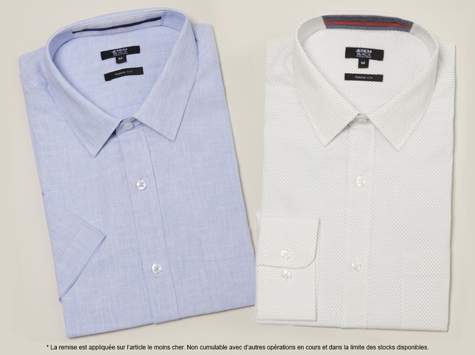 -50% sur la 2ème chemise*